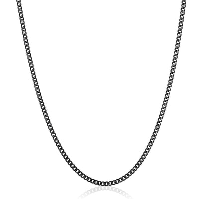 Men'S Gold Plated Stainless Steel Rounded Curb Chain Necklace (3.5Mm) - 22"