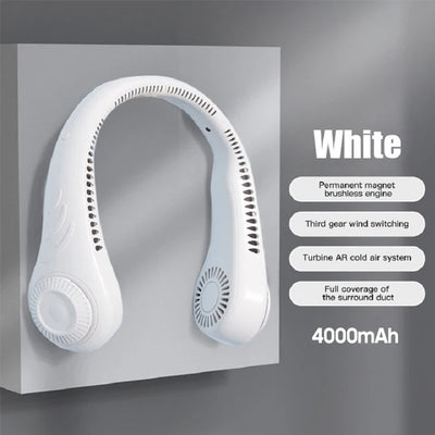 Hanging Neck Fan Portable Cooler Fan USB Leafless 4000Mah Rechargeable Mini Fan 360 Degree Neckband Fan 78 Surround Air Outlets